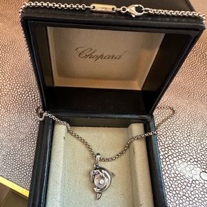 SOLD!!! Chopard authentic Happy Animals Dolphin White Gold Pendant Necklace